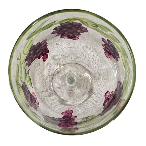 Set of 2 Hand Painted Wine Glasses Unique Grape Clusters Vines 16 oz Vtg 80s - Picture 7 of 7